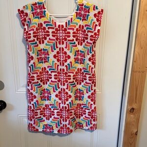 Colorful Geometric Pattern Midi Dress